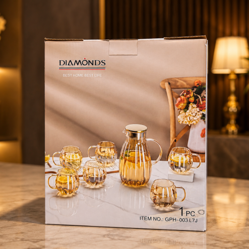 Diamond Jug &amp; Glass Set | Premium Glass Water Set in Banglades