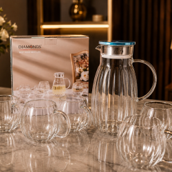 Diamond Jug &amp; Glass Set | Premium Glass Water Set in Banglades